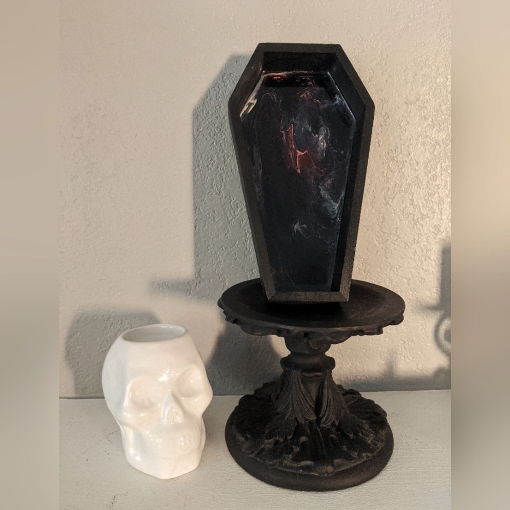 Halloween Skull Coffin Trinket Tray Decor Gothic Witchy Dark Academia Vamp